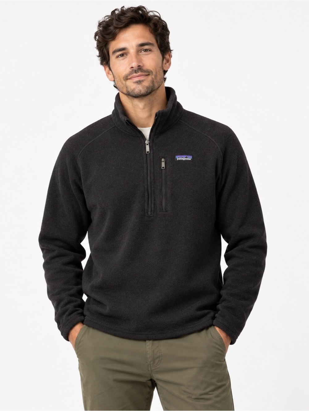 Patagonia Better Sweater Pullover Mens L Black Excellent 1/4-Zip Fleece
